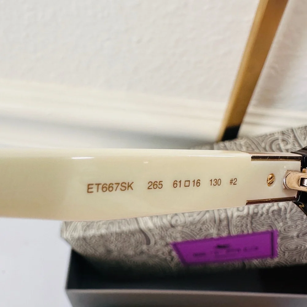 ETRO Brown Sunglasses with Patterned Case and box.